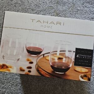 Tahari Stemless Wine Glasses Set #TT
